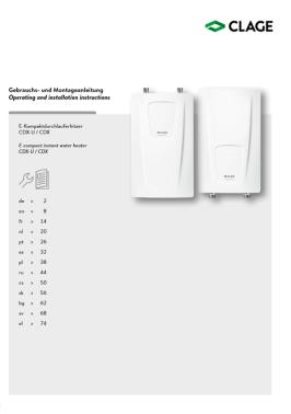 Инструкция по монтажу CLAGE CDX